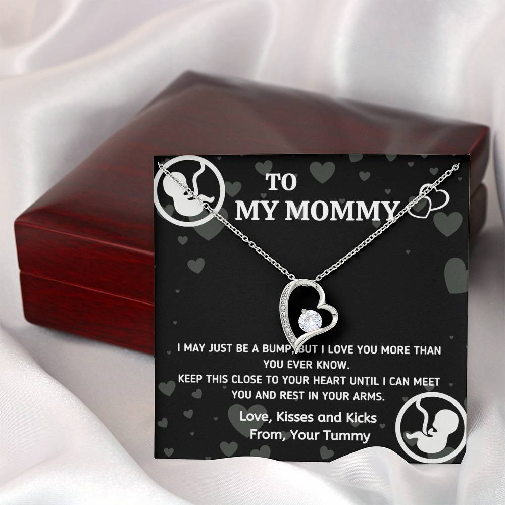 TO MY MOMMY "BABY IN TUMMY" HEART NECKLACE GIFT SET - ON CLOUD NINE GIFTS