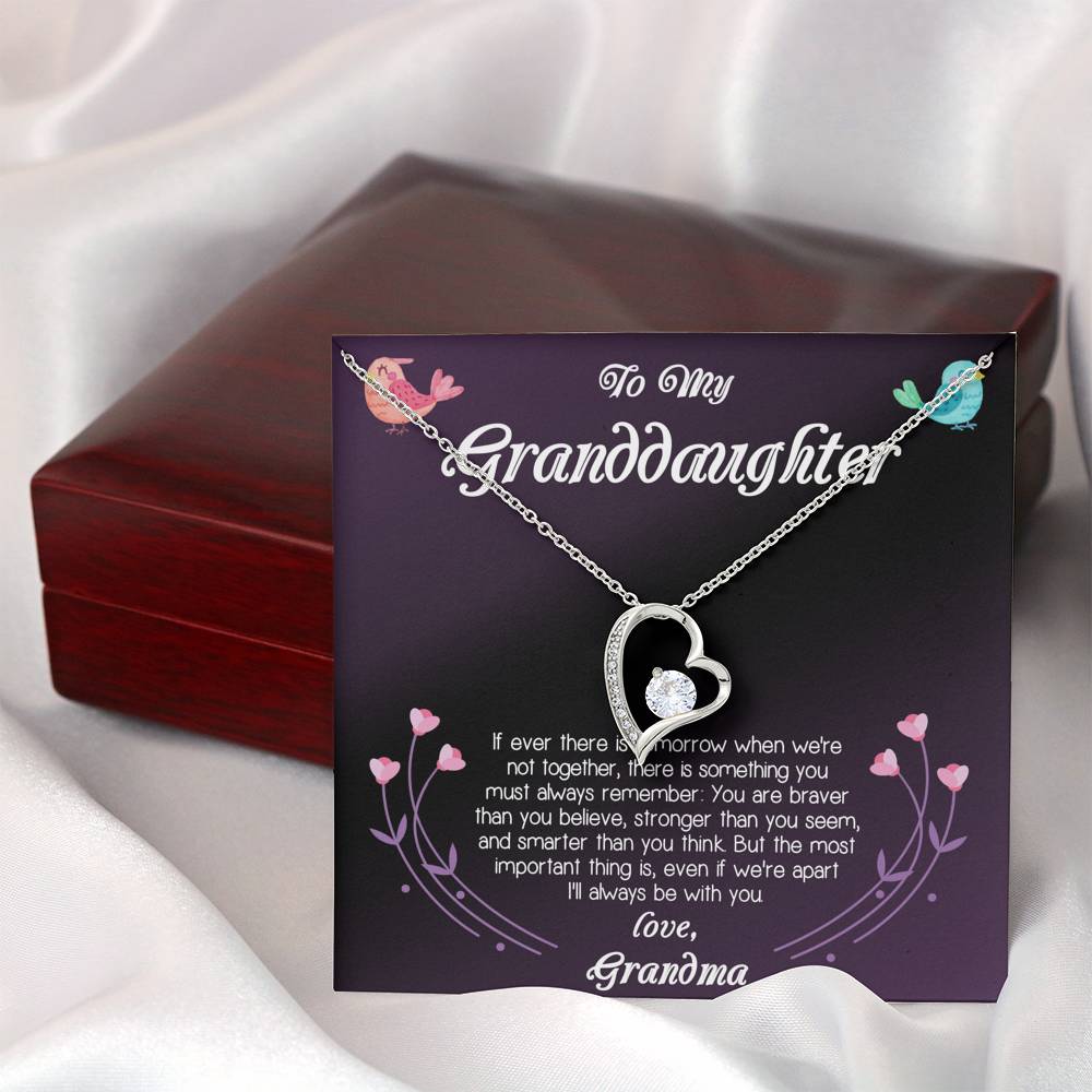 TO MY GRANDDAUGHTER "BRAVER-PB" HEART NECKLACE GIFT SET - ON CLOUD NINE GIFTS