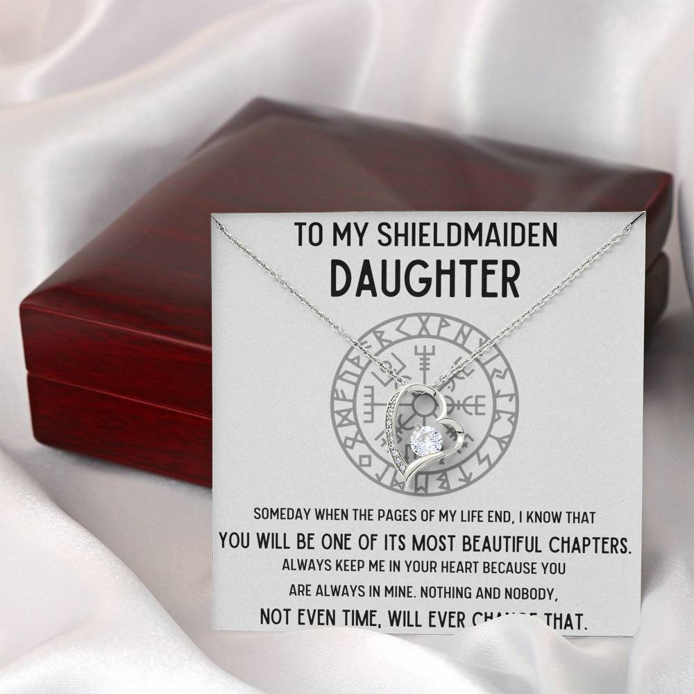 TO MY SHIELDMAIDEN DAUGHTER "CHAPTERS" HEART NECKLACE GIFT SET - ON CLOUD NINE GIFTS