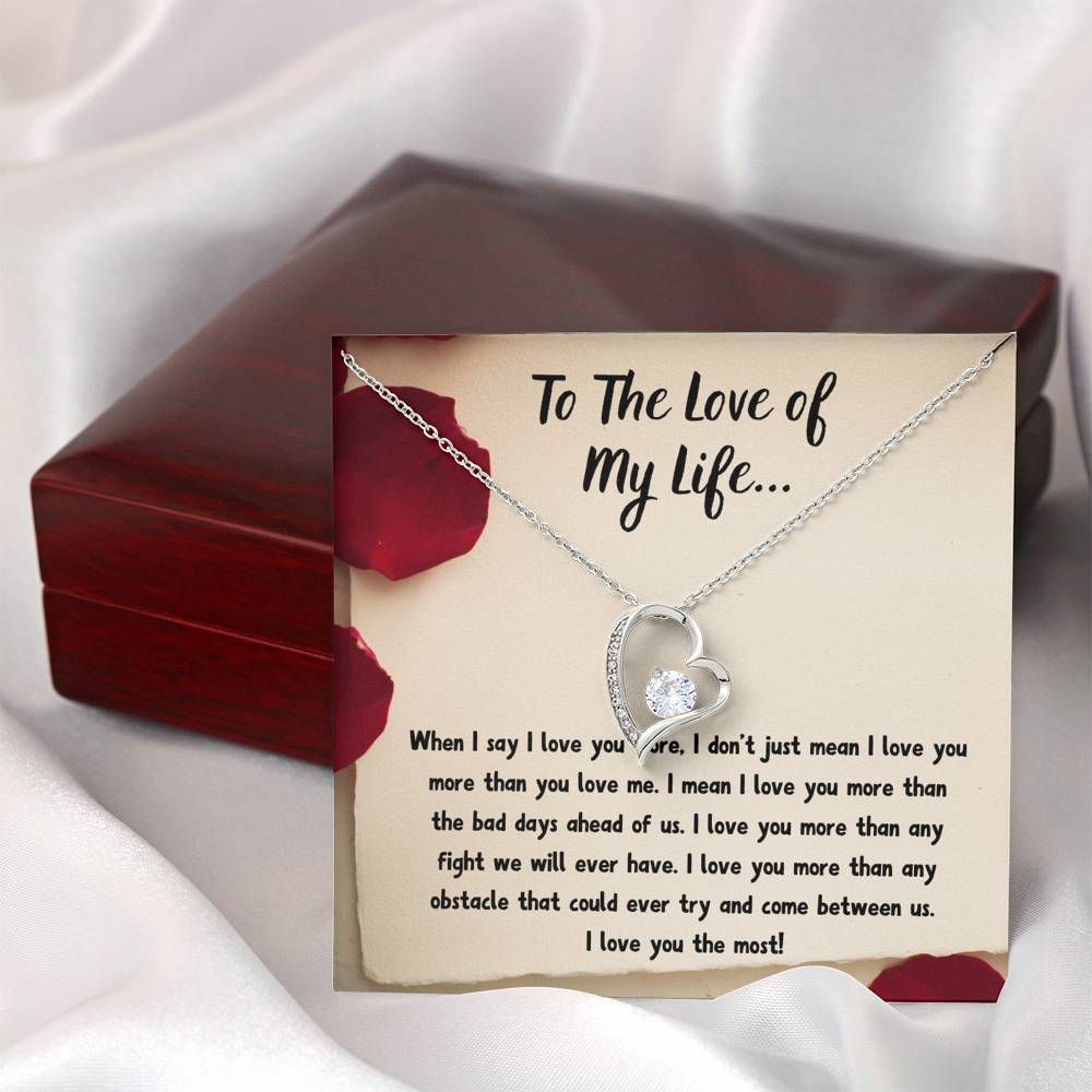 TO THE LOVE OF MY LIFE "LOVE NOTE" HEART NECKLACE GIFT SET - ON CLOUD NINE GIFTS