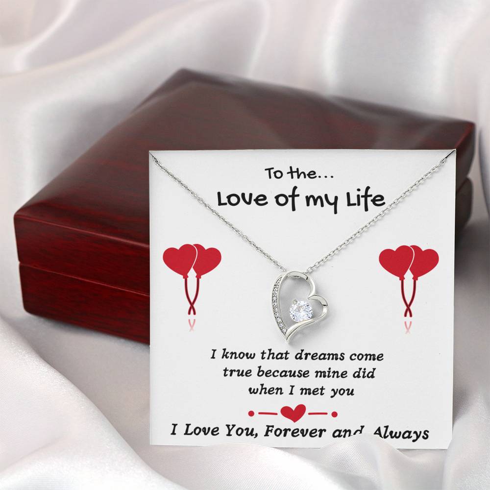 TO THE LOVE OF MY LIFE "DREAMS COME TRUE" HEART NECKLACE GIFT SET - ON CLOUD NINE GIFTS