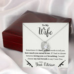 TO MY WIFE "VETERAN - BREATHING" HEART NECKLACE GIFT SET - ON CLOUD NINE GIFTS