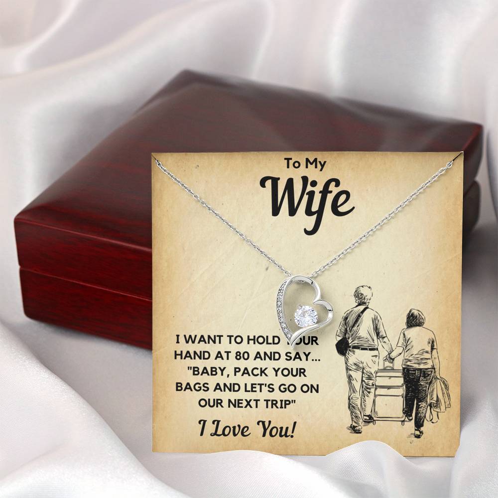 TO MY WIFE BAGS HEART NECKLACE GIFT SET - ON CLOUD NINE GIFTS