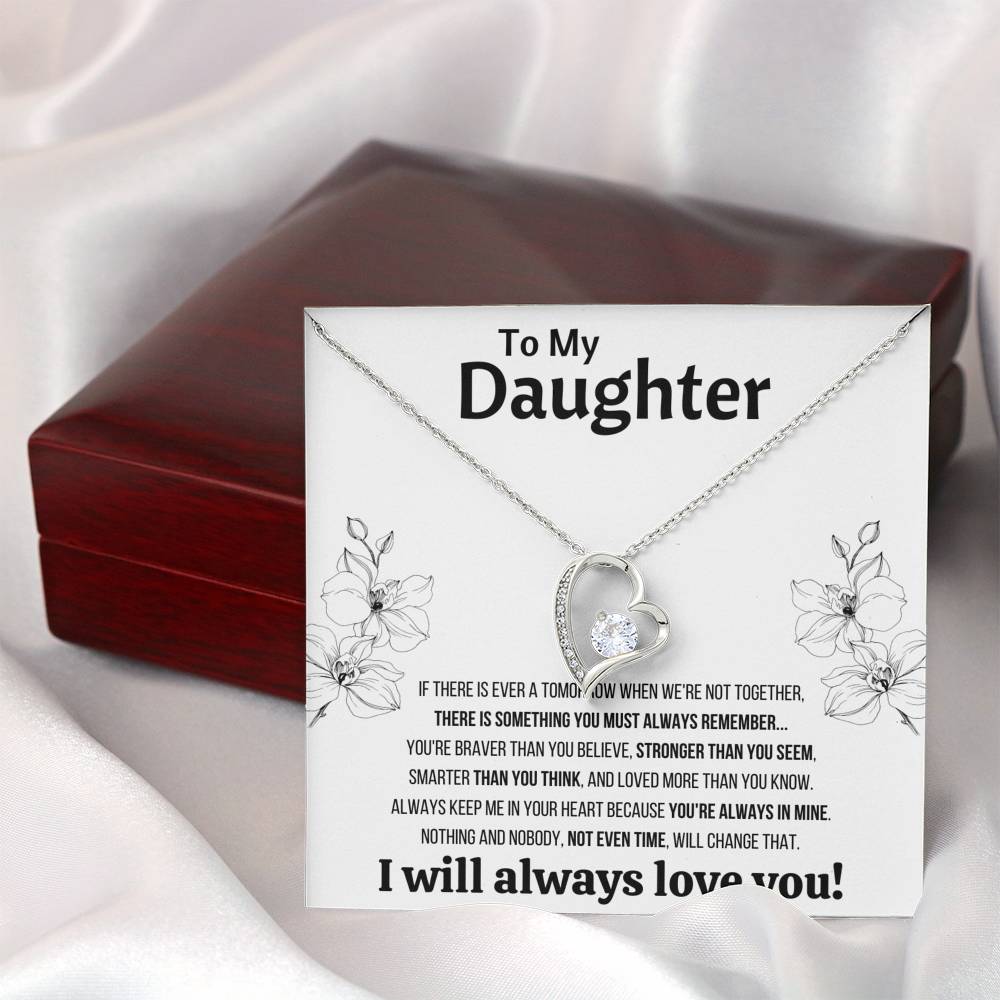TO MY DAUGHTER "NOT EVEN TIME" HEART NECKLACE ANNIVERSARY GIFT SET - ON CLOUD NINE GIFTS