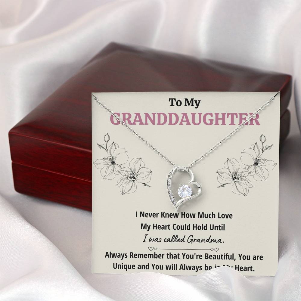 TO MY GRANDDAUGHTER "CALLED GRANDMA" HEART NECKLACE GIFT SET - ON CLOUD NINE GIFTS
