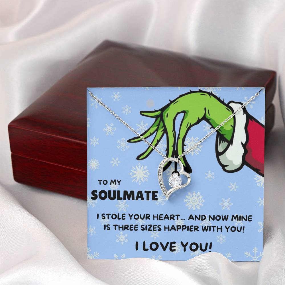 TO MY SOULMATE "THREE SIZES HAPPIER - SNOW" HEART NECKLACE GIFT SET - ON CLOUD NINE GIFTS