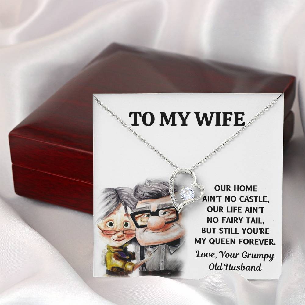 TO MY WIFE "CASTLE - UP" HEART NECKLACE GIFT SET - ON CLOUD NINE GIFTS