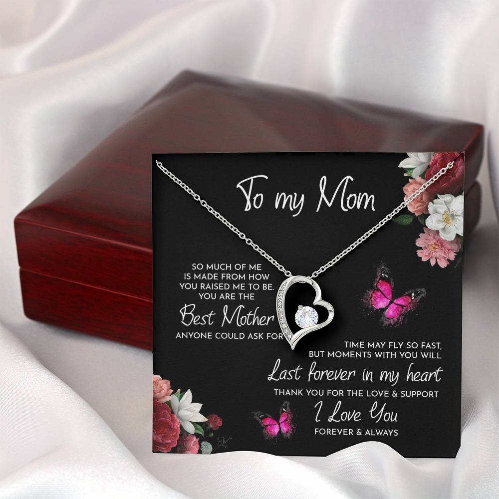TO MY MOM "RAISED-PB" HEART NECKLACE GIFT SET - ON CLOUD NINE GIFTS