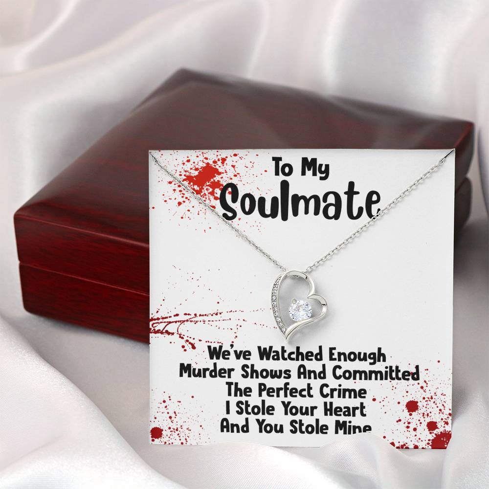 TO MY SOULMATE MURDER SHOWS HEART NECKLACE GIFT SET - ON CLOUD NINE GIFTS