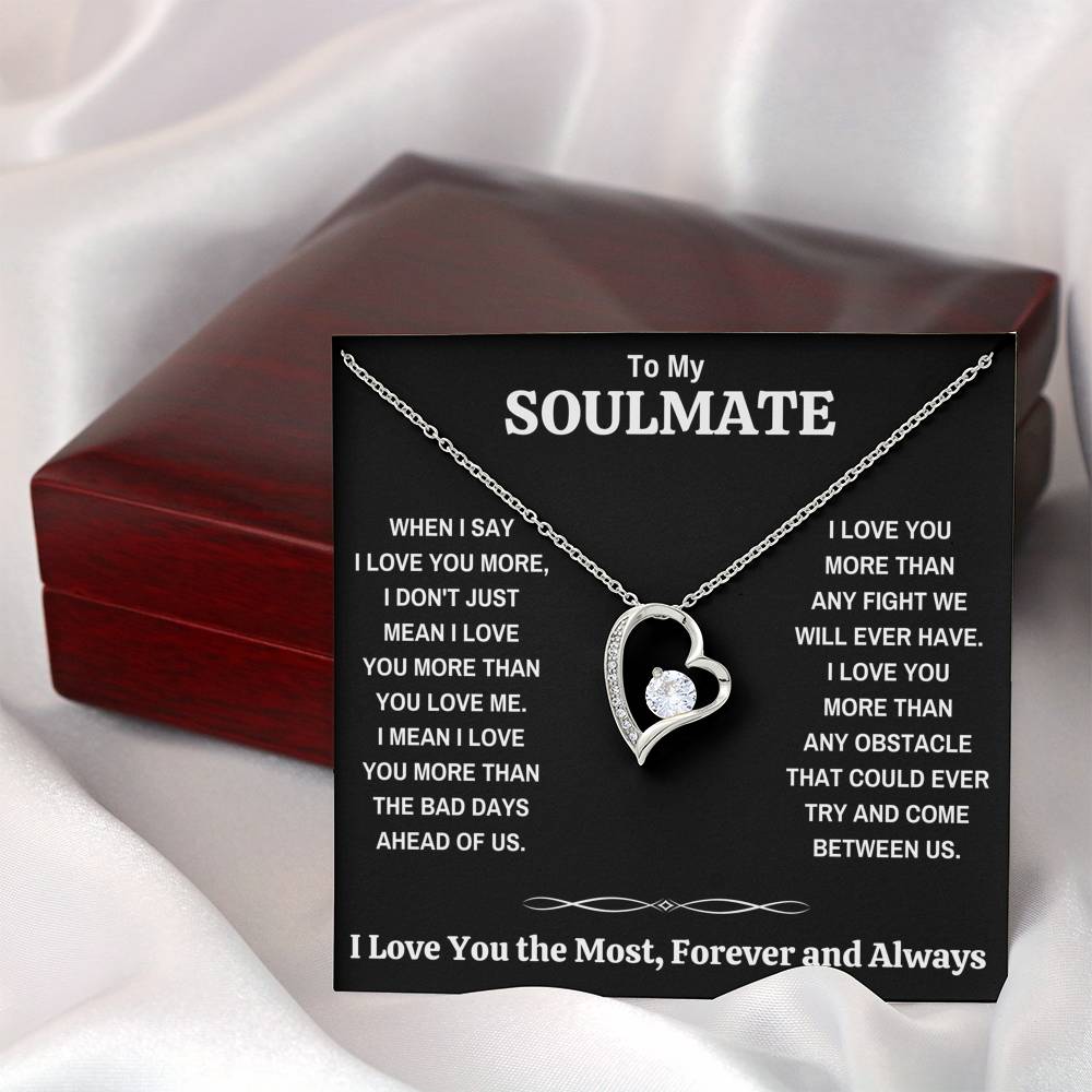TO MY SOULMATE "THE MOST - DARK" HEART NECKLACE GIFT SET - ON CLOUD NINE GIFTS