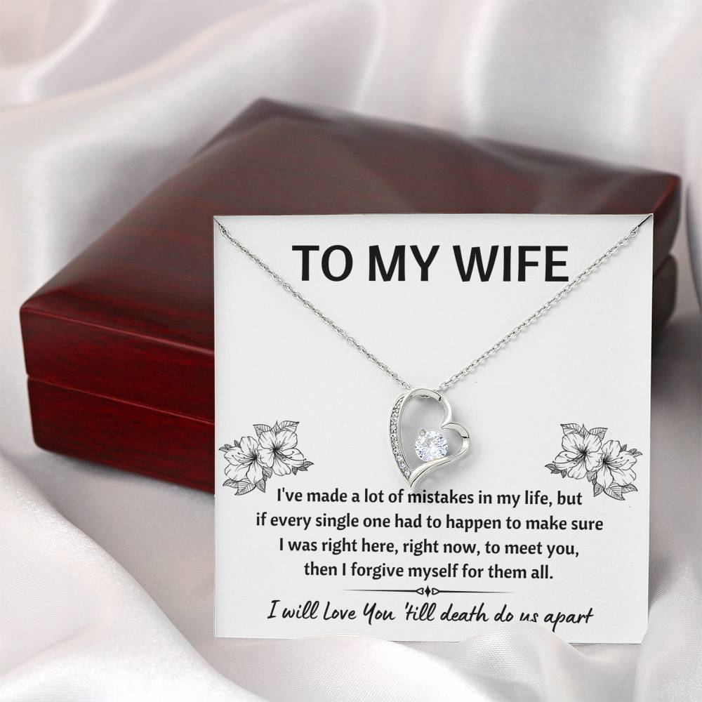 TO MY WIFE "MISTAKES" HEART NECKLACE GIFT SET - ON CLOUD NINE GIFTS