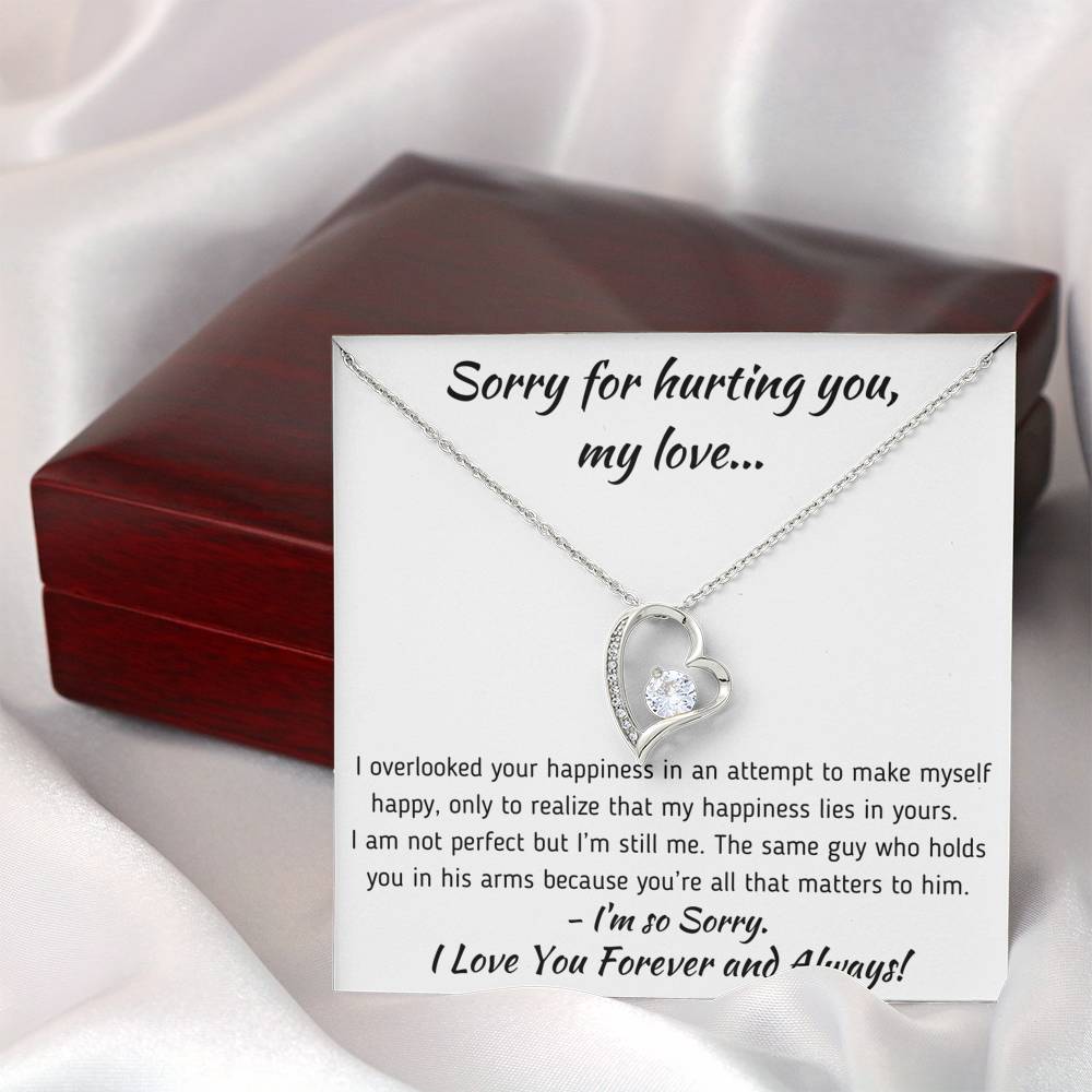 TO MY LOVE "HAPPINESS" APOLOGY HEART NECKLACE GIFT SET - ON CLOUD NINE GIFTS