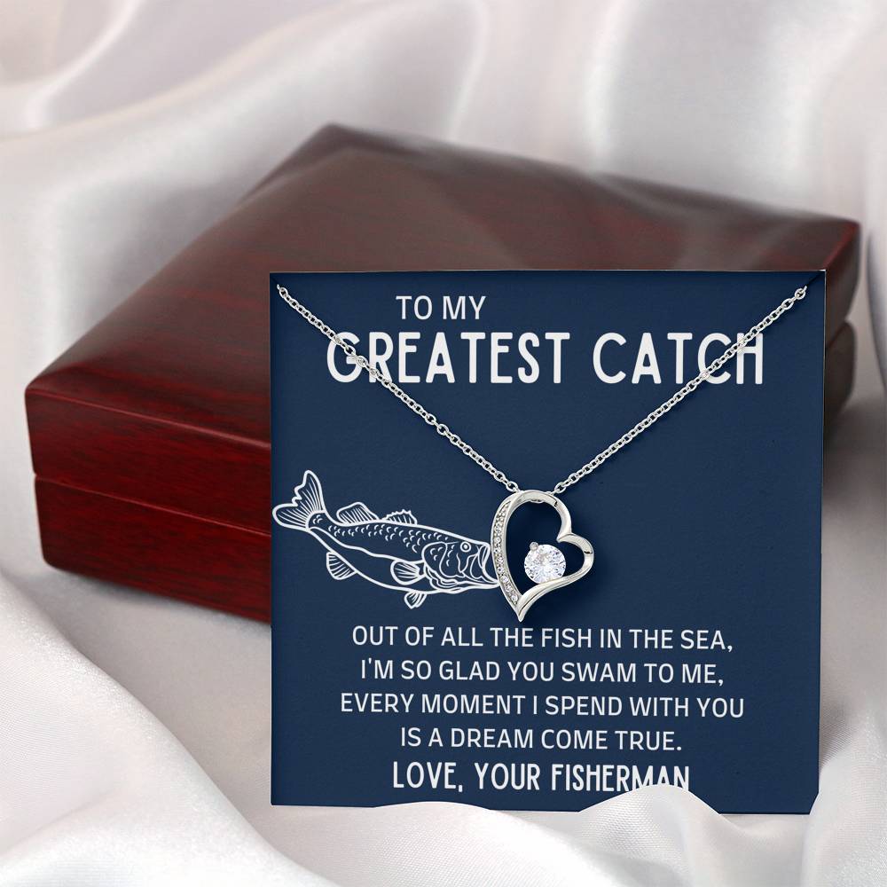 TO MY GREATEST CATCH "FISH IN THE SEA" HEART NECKLACE GIFT SET - ON CLOUD NINE GIFTS