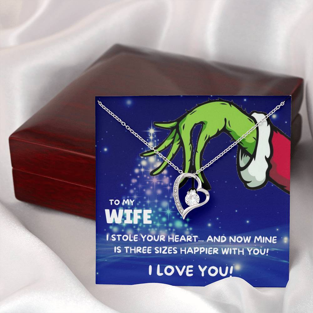 TO MY WIFE THREE SIZES HAPPIER HEART NECKLACE GIFT SET - ON CLOUD NINE GIFTS