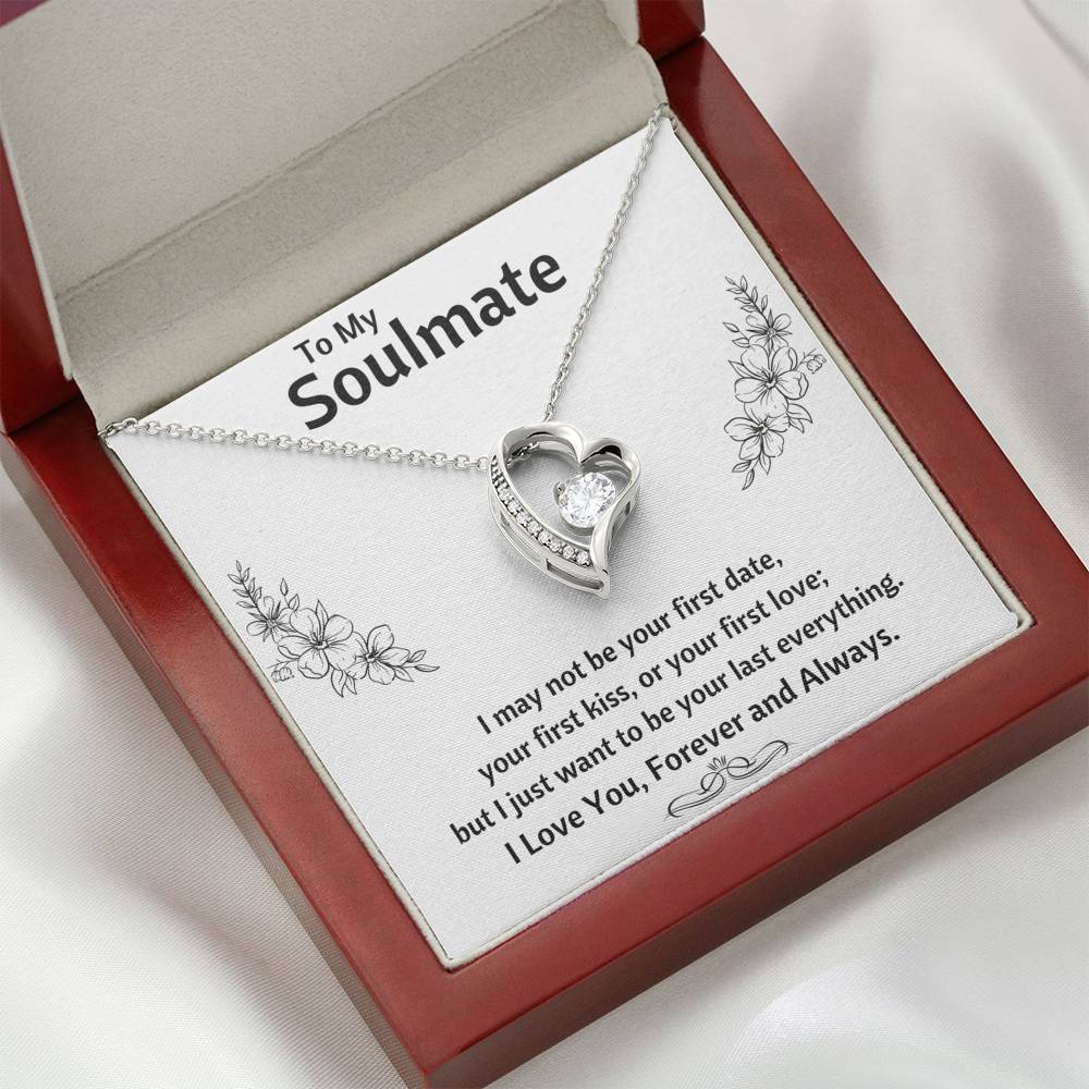 TO MY SOULMATE "LAST EVERYTHING - FLOWERS" HEART NECKLACE GIFT SET - ON CLOUD NINE GIFTS