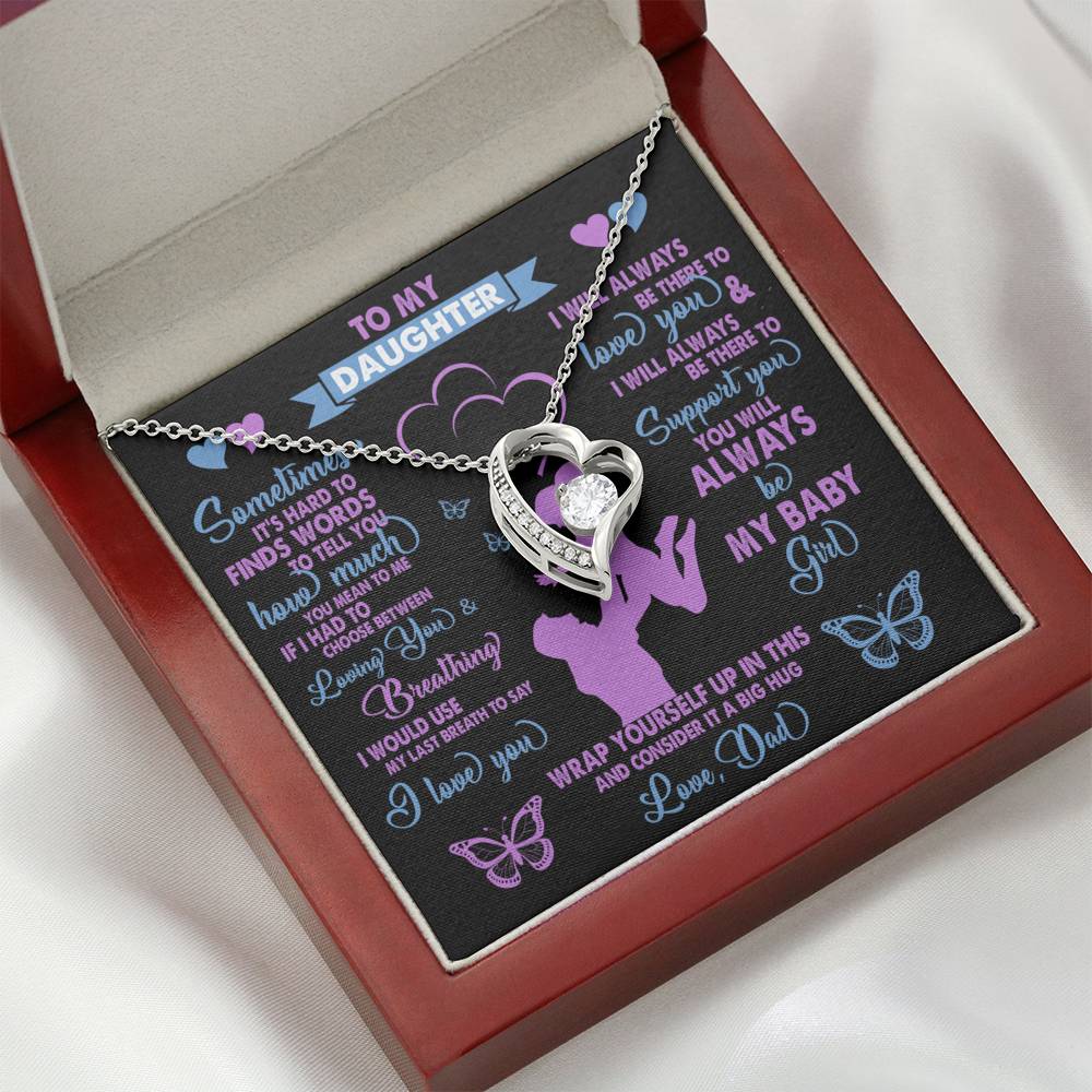 TO MY DAUGHTER FROM DAD "BREATHING" HEART NECKLACE GIFT SET - ON CLOUD NINE GIFTS