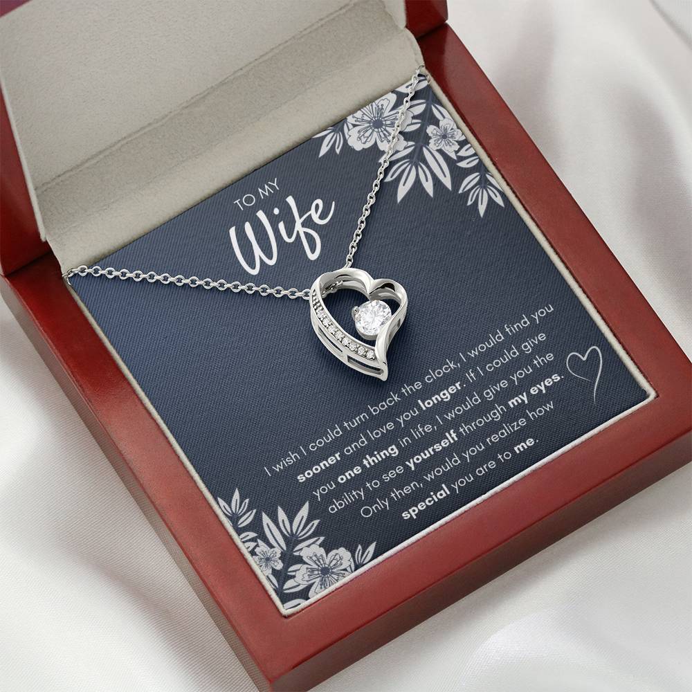 TO MY WIFE "FIND YOU SOONER" HEART NECKLACE GIFT SET - ON CLOUD NINE GIFTS