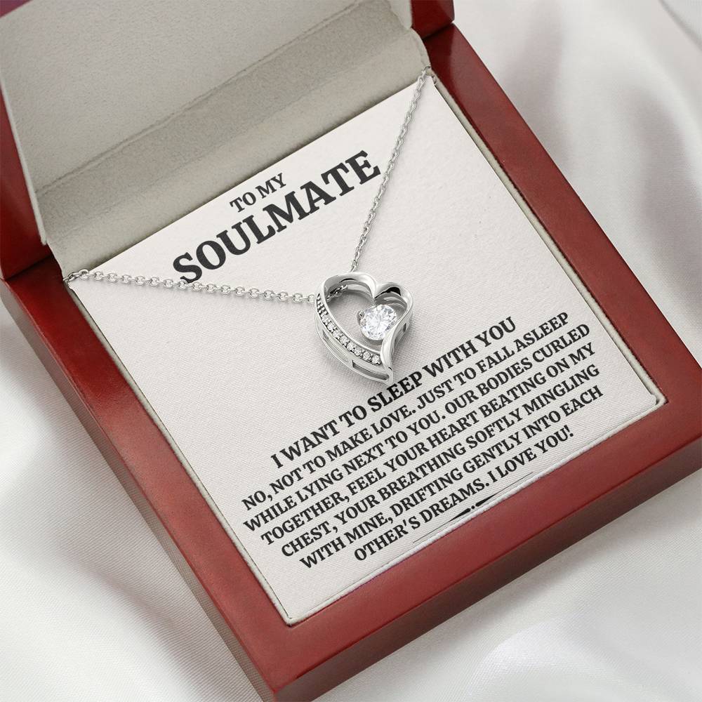 TO MY SOULMATE "SLEEP WITH YOU" HEART NECKLACE GIFT SET - ON CLOUD NINE GIFTS