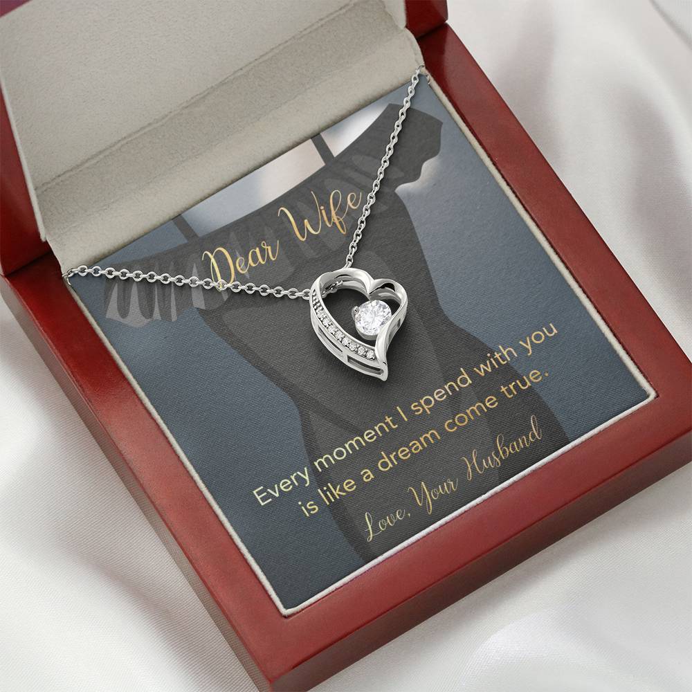 DEAR WIFE "COME TRUE" HEART NECKLACE GIFT SET - ON CLOUD NINE GIFTS