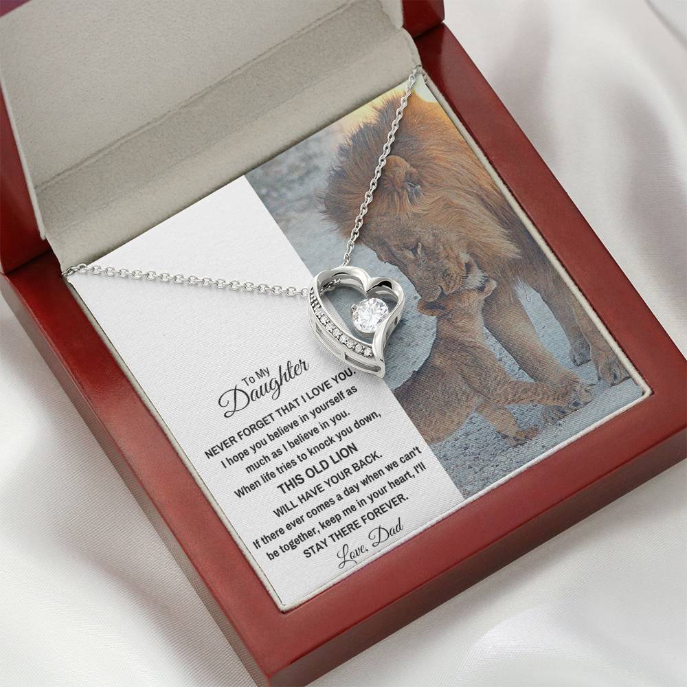 TO MY DAUGHTER "THIS OLD LION" HEART NECKLACE GIFT SET - ON CLOUD NINE GIFTS
