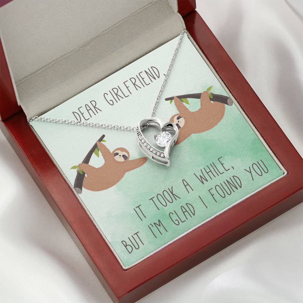 DEAR GIRLFRIEND "A WHILE" HEART NECKLACE GIFT SET - ON CLOUD NINE GIFTS