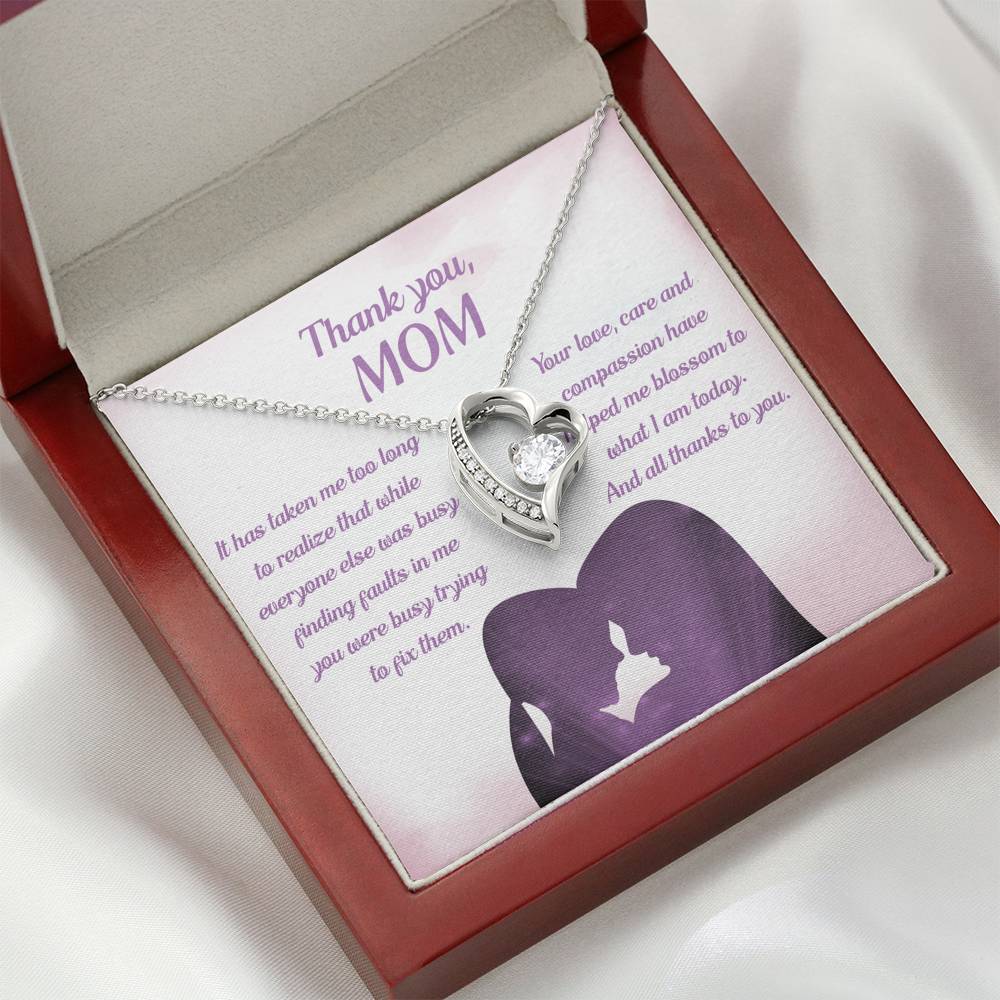 THANK YOU MOM "BLOSSOM PB" HEART NECKLACE GIFT SET - ON CLOUD NINE GIFTS