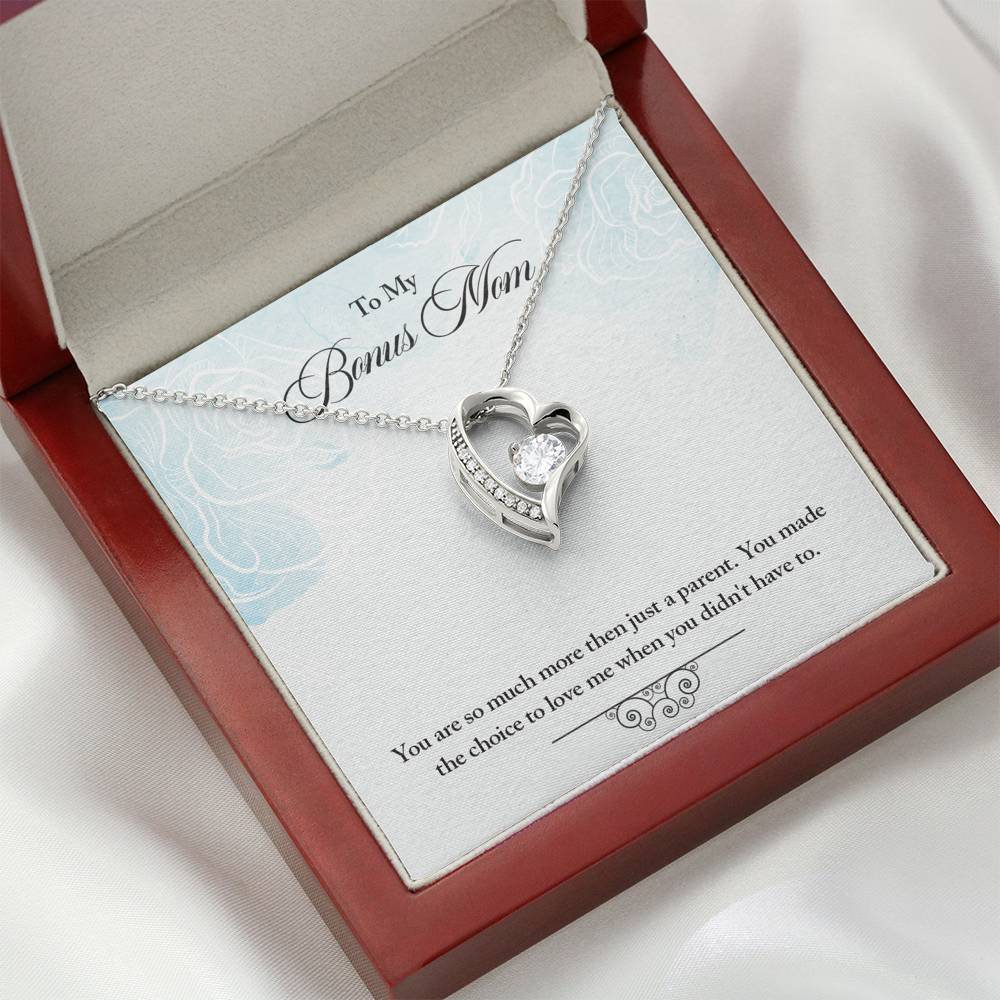 TO MY BONUS MOM "CHOICE-SO" HEART NECKLACE GIFT SET - ON CLOUD NINE GIFTS