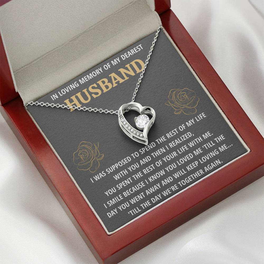 TO MY HUSBAND "LIFE - GOLDEN" REMEMBRANCE HEART NECKLACE GIFT SET - ON CLOUD NINE GIFTS