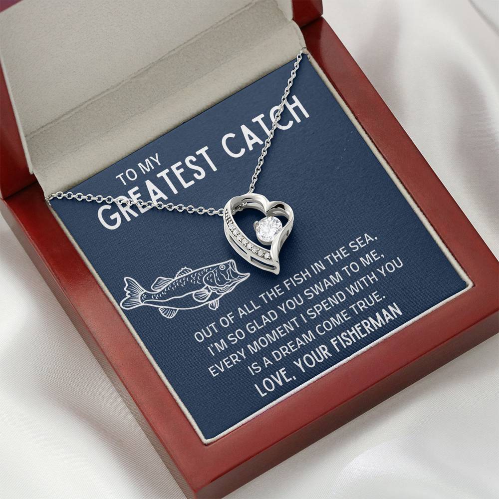 TO MY GREATEST CATCH "FISH IN THE SEA" HEART NECKLACE GIFT SET - ON CLOUD NINE GIFTS