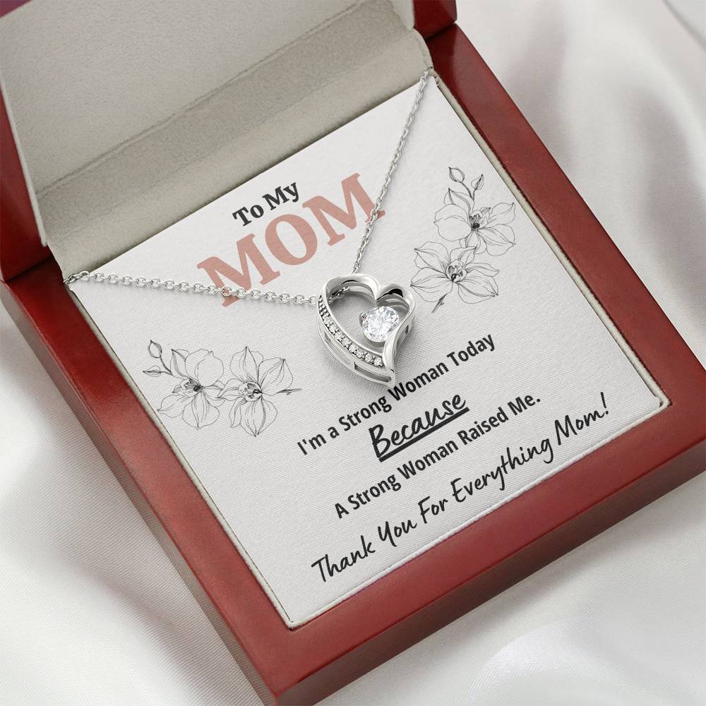 TO MY MOM "STRONG WOMAN" HEART NECKLACE GIFT SET - ON CLOUD NINE GIFTS