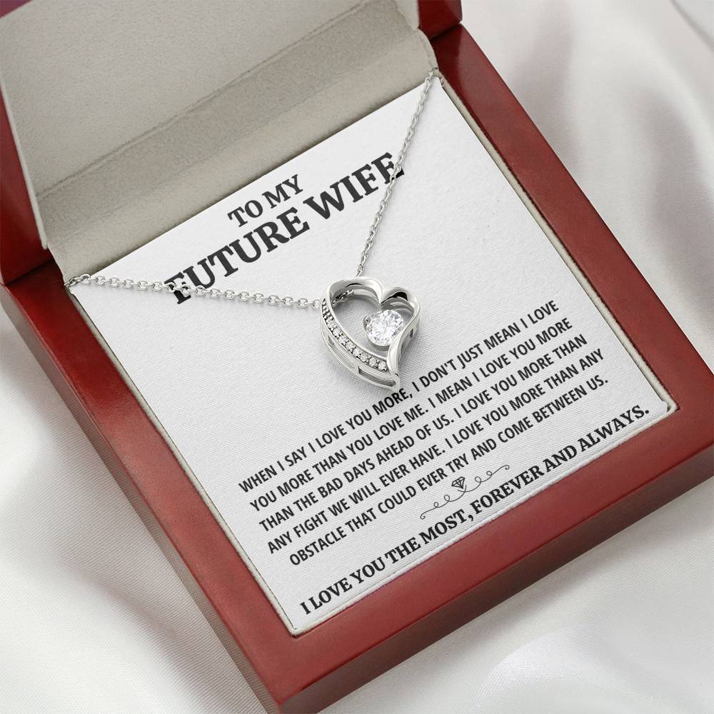 TO MY FUTURE WIFE "THE MOST - WHITE" HEART NECKLACE GIFT SET - ON CLOUD NINE GIFTS