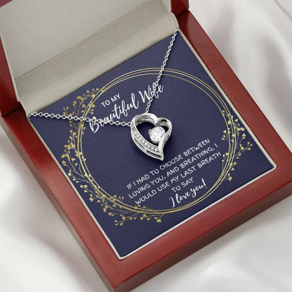 TO MY BEUTIFUL WIFE "BREATHING" HEART NECKLACE GIFT SET - ON CLOUD NINE GIFTS