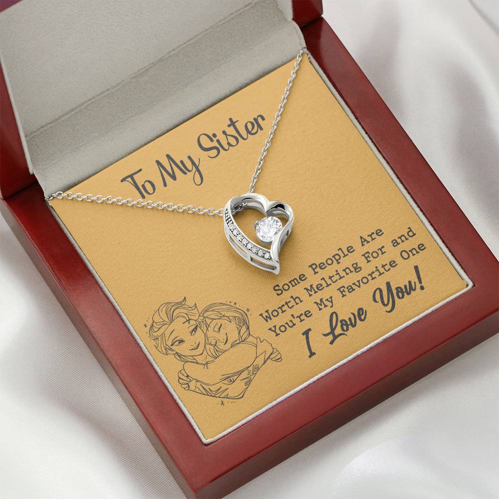 TO MY SISTER WORTH MELTING HUG YELLOW HEART NECKLACE GIFT SET - ON CLOUD NINE GIFTS
