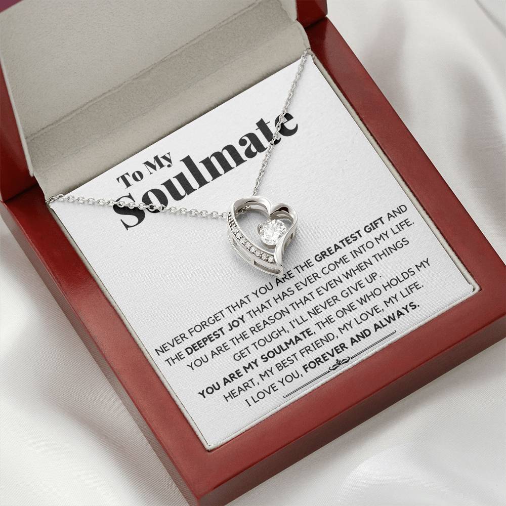 TO MY SOULMATE DEEPEST JOY HEART NECKLACE GIFT SET - ON CLOUD NINE GIFTS