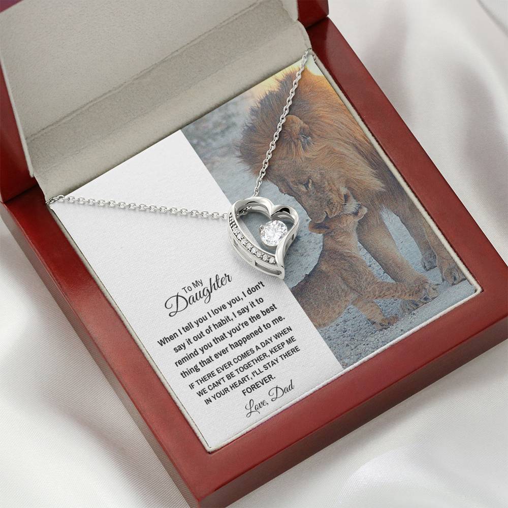 TO MY DAUGHTER "STAY THERE FOREVER" HEART NECKLACE GIFT SET - ON CLOUD NINE GIFTS