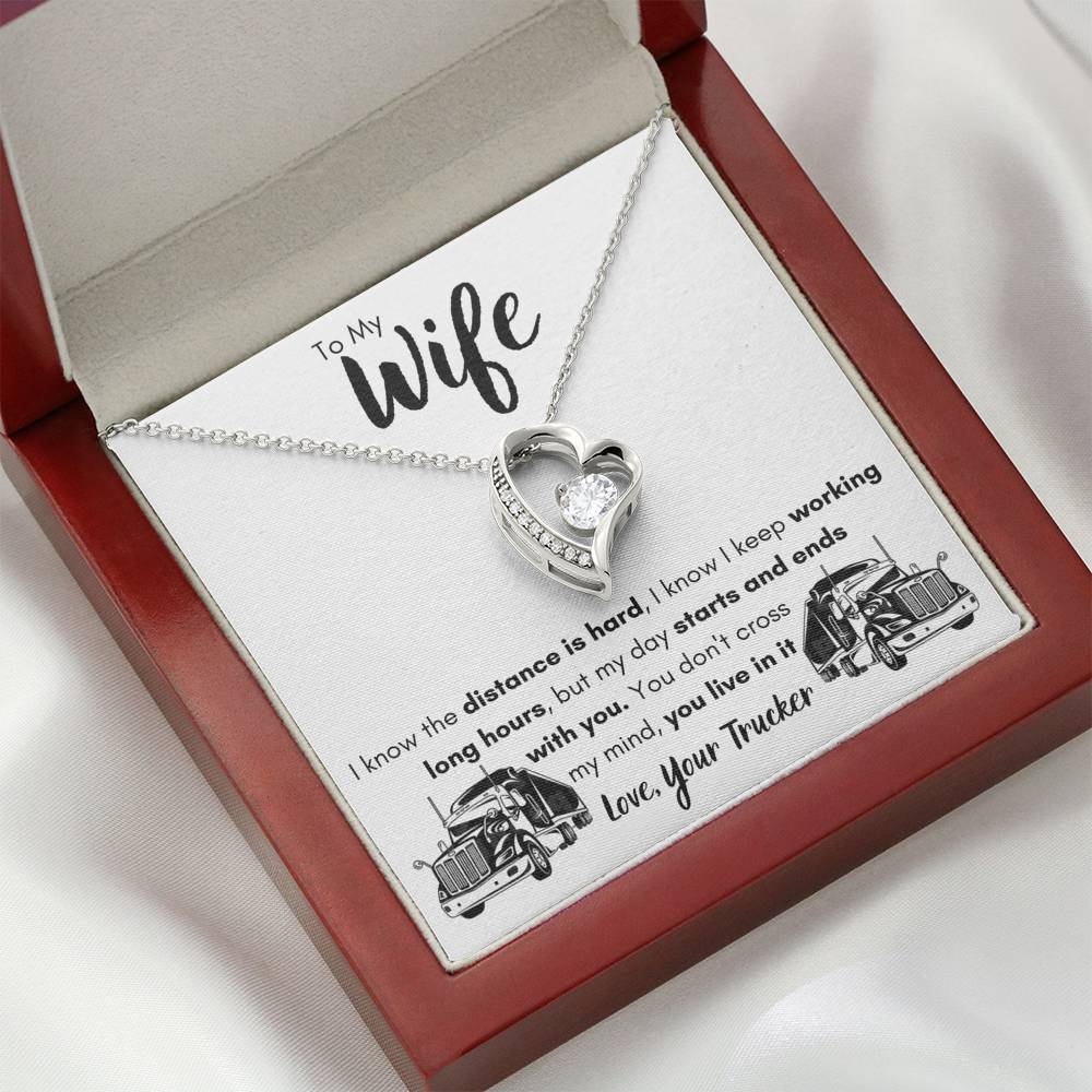 TO MY WIFE "LOVE, YOUR TRUCKER" HEART NECKLACE GIFT SET - ON CLOUD NINE GIFTS