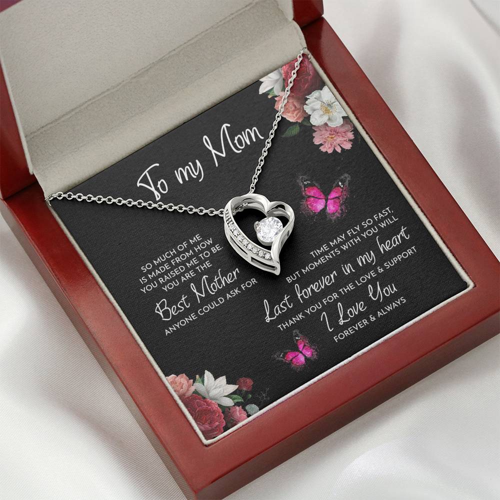 TO MY MOM "RAISED-PB" HEART NECKLACE GIFT SET - ON CLOUD NINE GIFTS