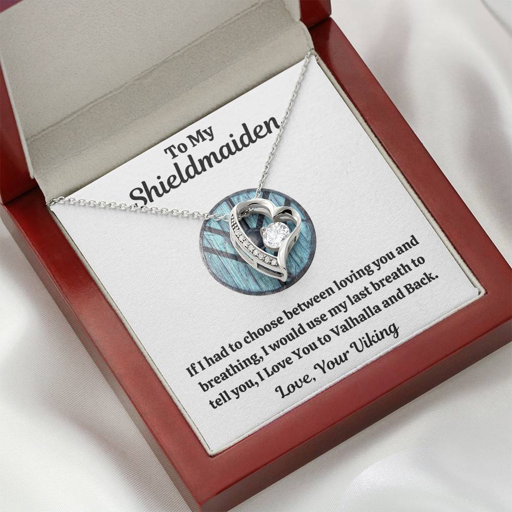 TO MY SHIELDMAIDEN "BREATHING - BLUE" HEART NECKLACE GIFT SET - ON CLOUD NINE GIFTS