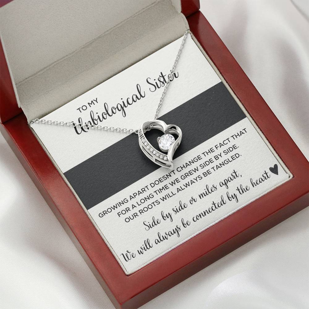 TO MY UNBIOLOGICAL SISTER "TANGLED" HEART NECKLACE GIFT SET - ON CLOUD NINE GIFTS
