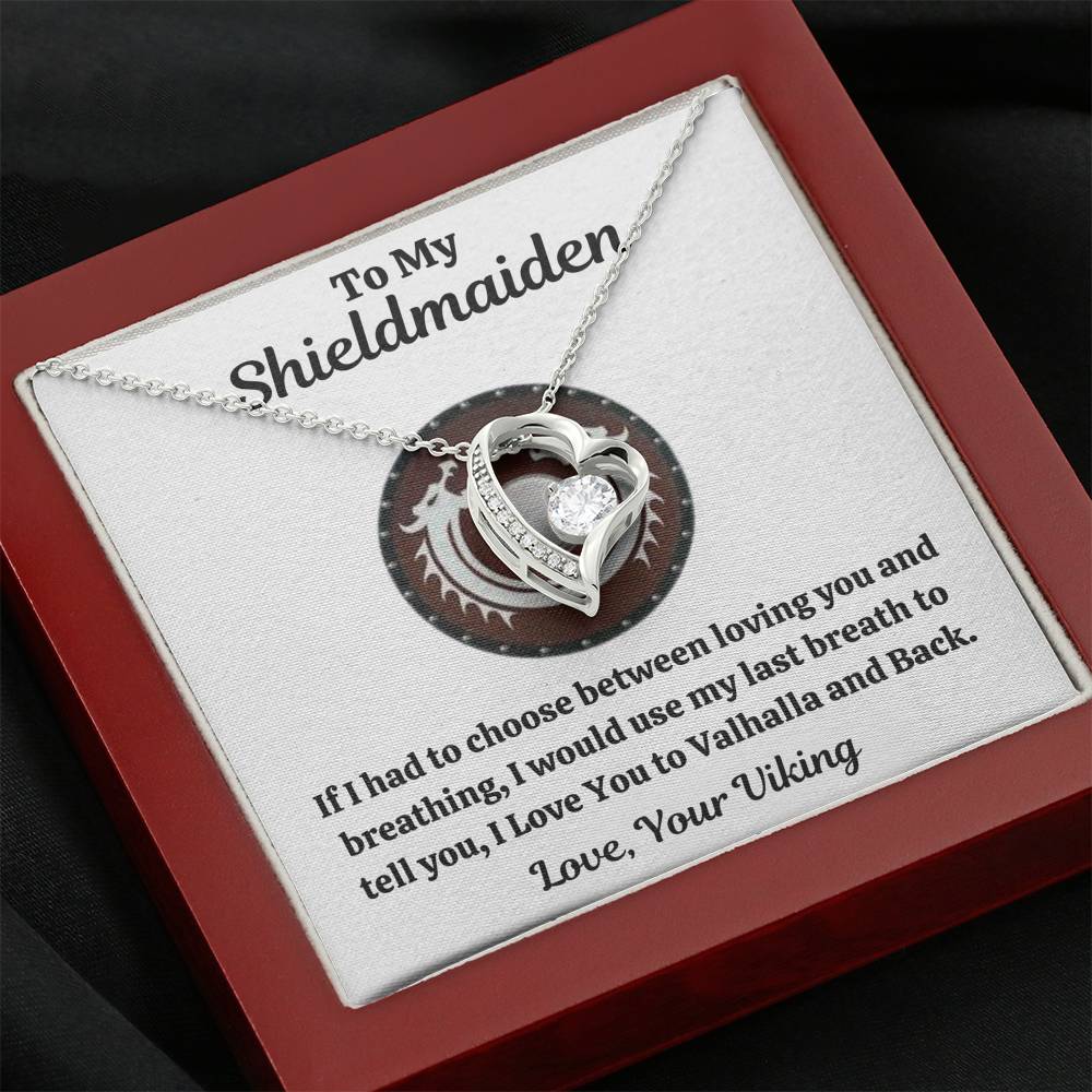 TO MY SHIELDMAIDEN "BREATHING - RED" HEART NECKLACE GIFT SET - ON CLOUD NINE GIFTS