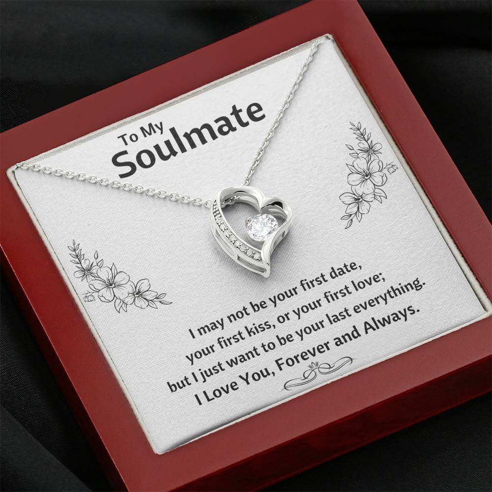 TO MY SOULMATE "LAST EVERYTHING - FLOWERS" HEART NECKLACE GIFT SET - ON CLOUD NINE GIFTS