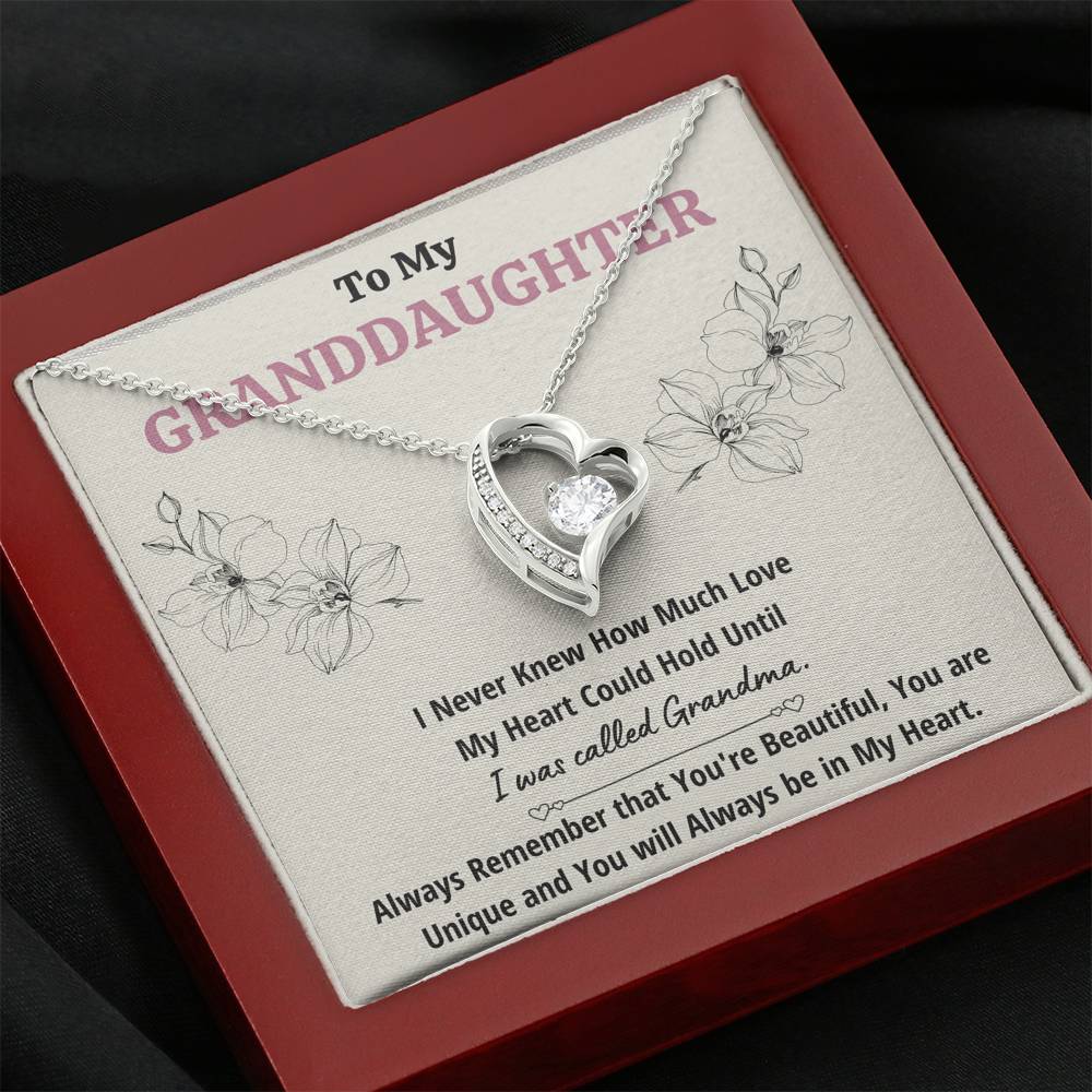 TO MY GRANDDAUGHTER "CALLED GRANDMA" HEART NECKLACE GIFT SET - ON CLOUD NINE GIFTS