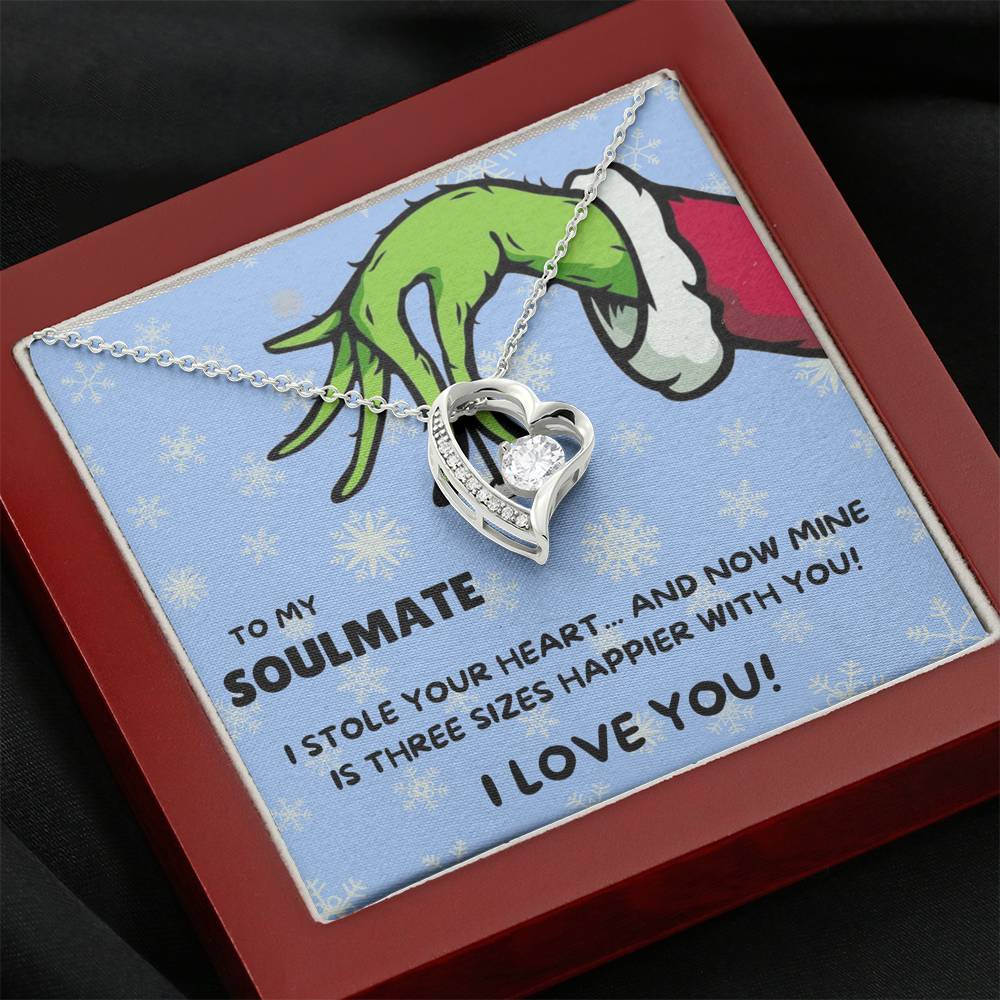 TO MY SOULMATE "THREE SIZES HAPPIER - SNOW" HEART NECKLACE GIFT SET - ON CLOUD NINE GIFTS