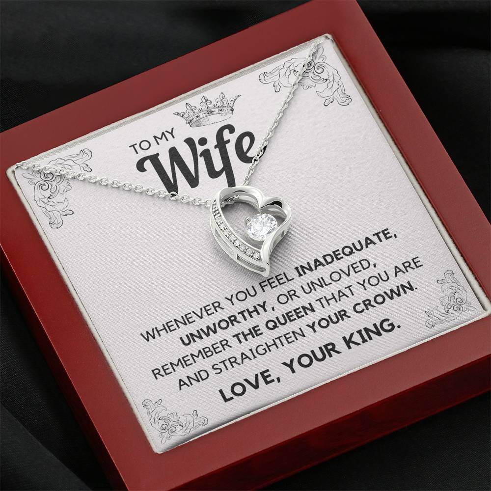 TO MY WIFE QUEEN HEART NECKLACE GIFT SET - ON CLOUD NINE GIFTS
