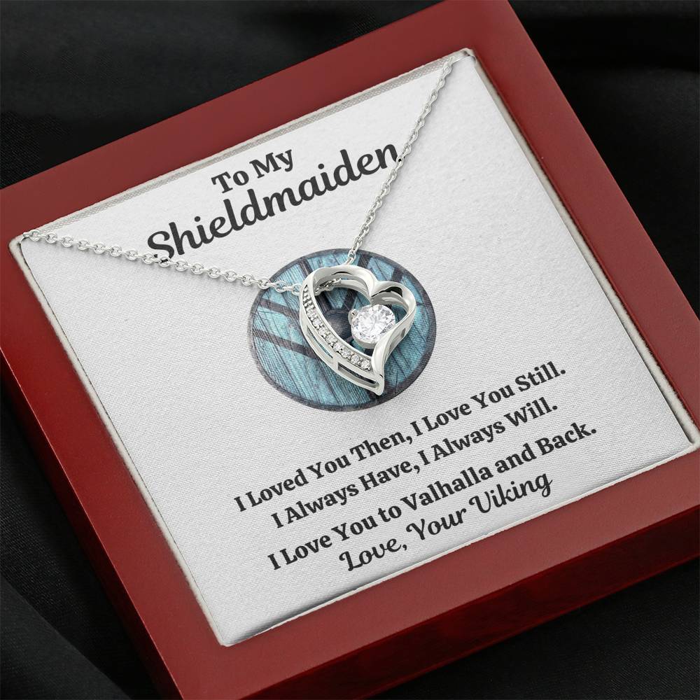 TO MY SHIELDMAIDEN "ALWAYS WILL - BLUE" HEART NECKLACE GIFT SET - ON CLOUD NINE GIFTS