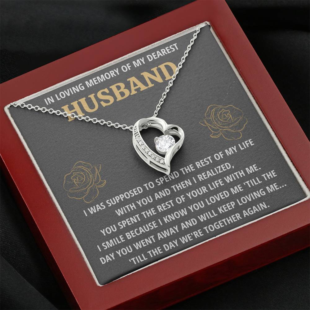 TO MY HUSBAND "LIFE - GOLDEN" REMEMBRANCE HEART NECKLACE GIFT SET - ON CLOUD NINE GIFTS