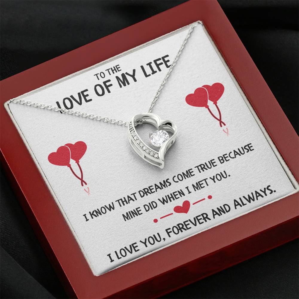 TO THE LOVE OF MY LIFE "DREAMS" HEART NECKLACE GIFT SET - ON CLOUD NINE GIFTS