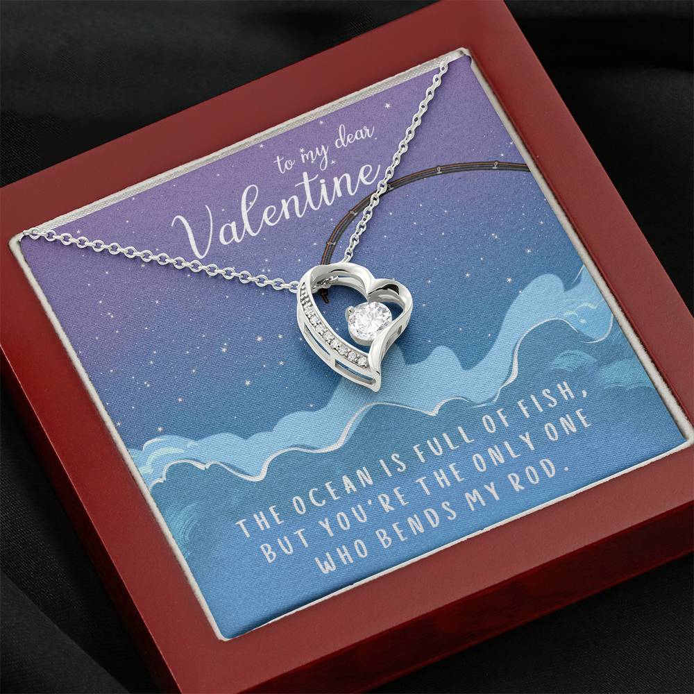 TO MY DEAR VALENTINE "FISH" HEART NECKLACE VALENTINES DAY GIFT SET - ON CLOUD NINE GIFTS