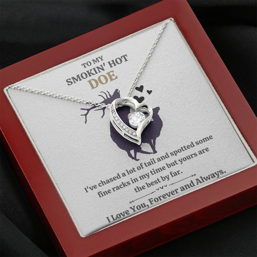 TO MY SMOKIN HOT DOE "TAIL - GOLDEN" HEART NECKLACE GIFT SET - ON CLOUD NINE GIFTS