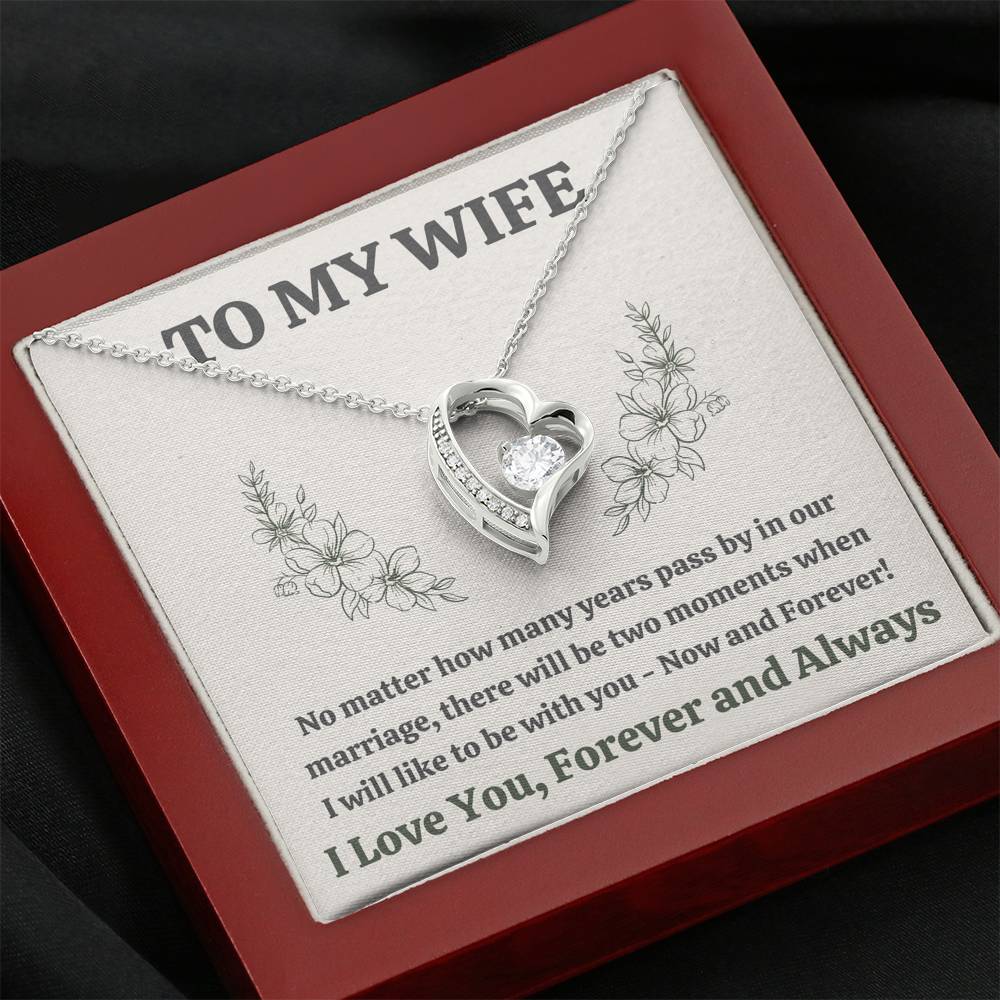 TO MY WIFE "MOMENTS" HEART NECKLACE GIFT SET - ON CLOUD NINE GIFTS